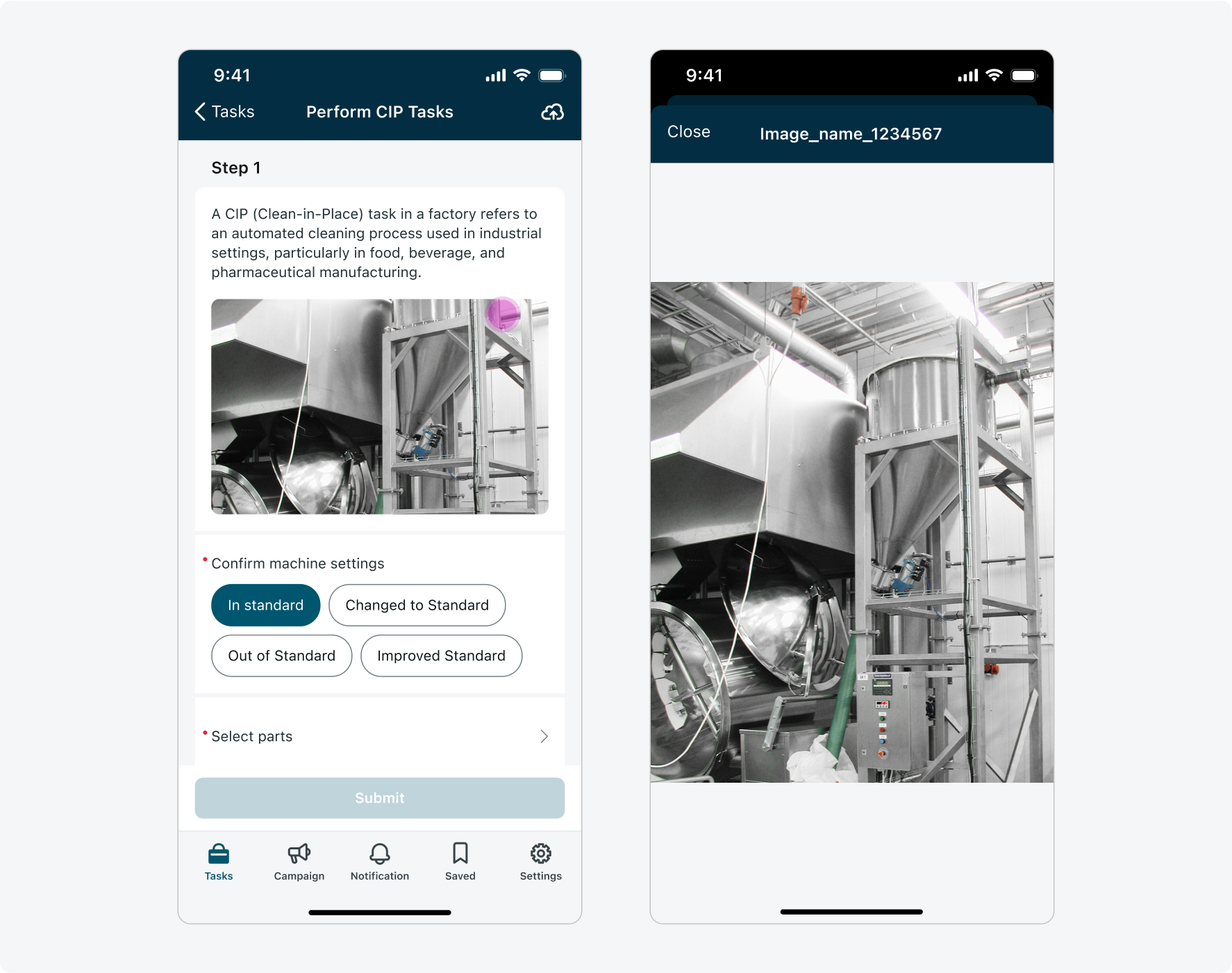 Tapping on descriptive element image to view it full screen
