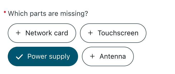 Multi-select choice input configured without the "none" option