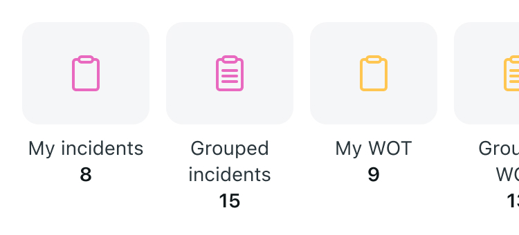 Horizontal icon section