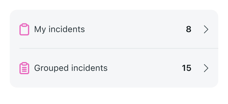 Vertical icon section