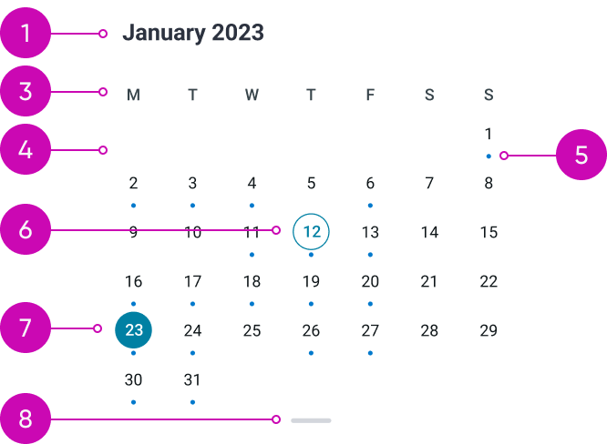 Calendar component for Android