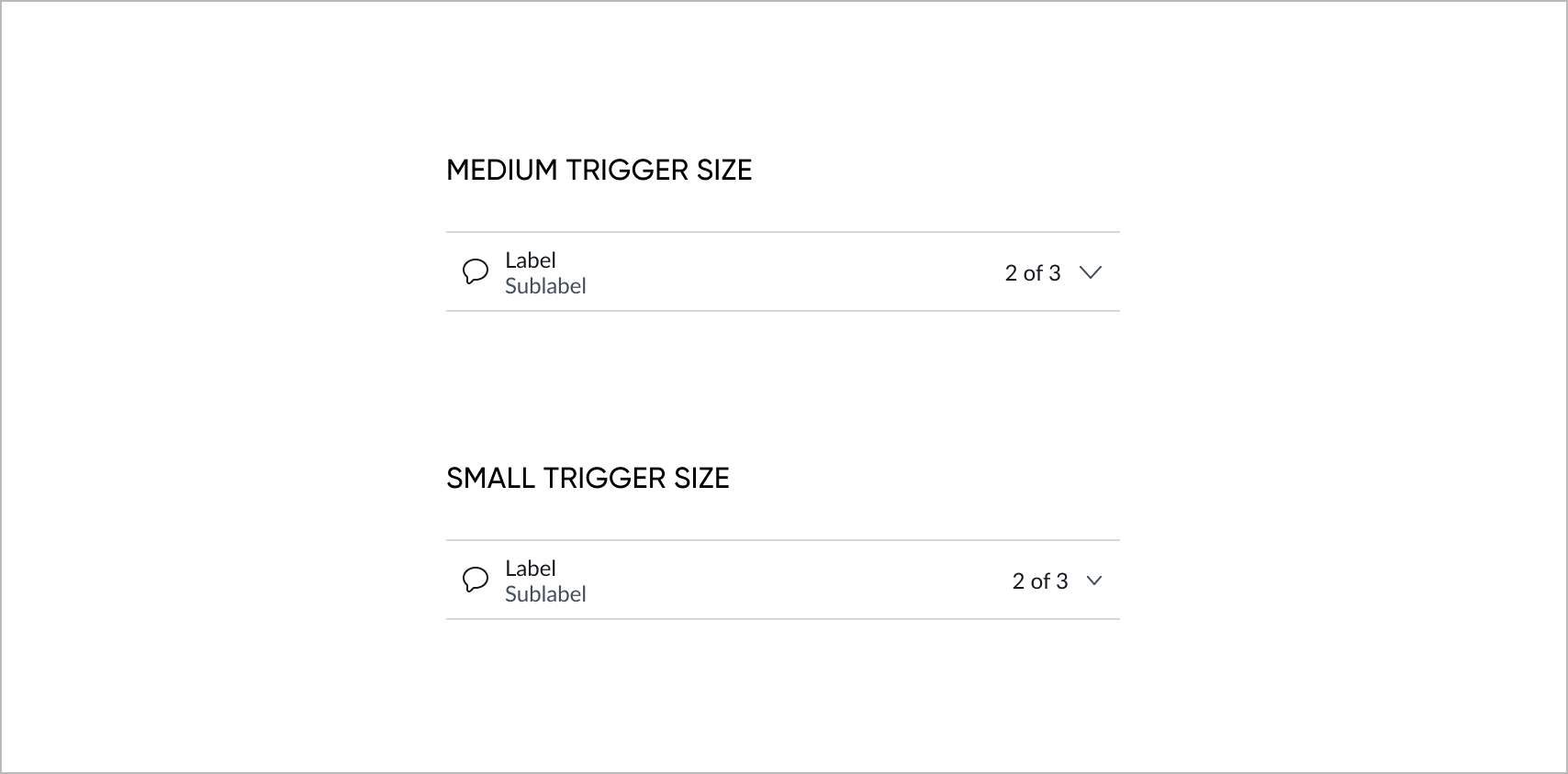 example of medium trigger size and small trigger size