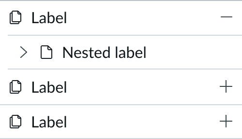 accordion with nested layer, trigger on the left