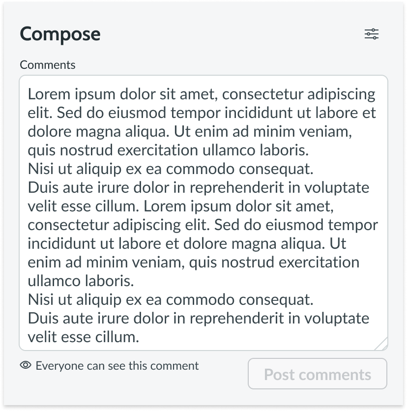 component with scroll bar displayed