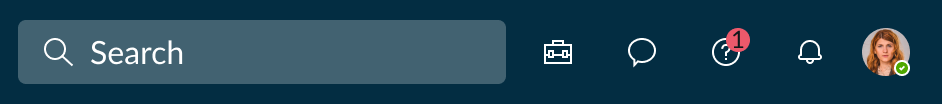 Now black heading bar showing an image avatar of a user