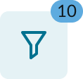 small badges with large iconic buttons