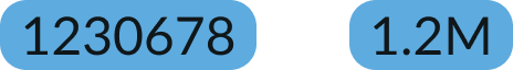 small badges with large iconic buttons