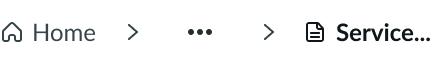 breadcrumbs with home icon and either a directional icon or separator and page link