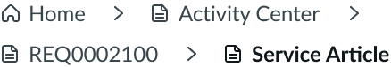 breadcrumbs with home icon and either a directional icon or separator and page link