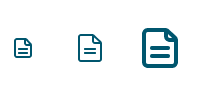 Shows the three stateful button sizes: small, medium, and large