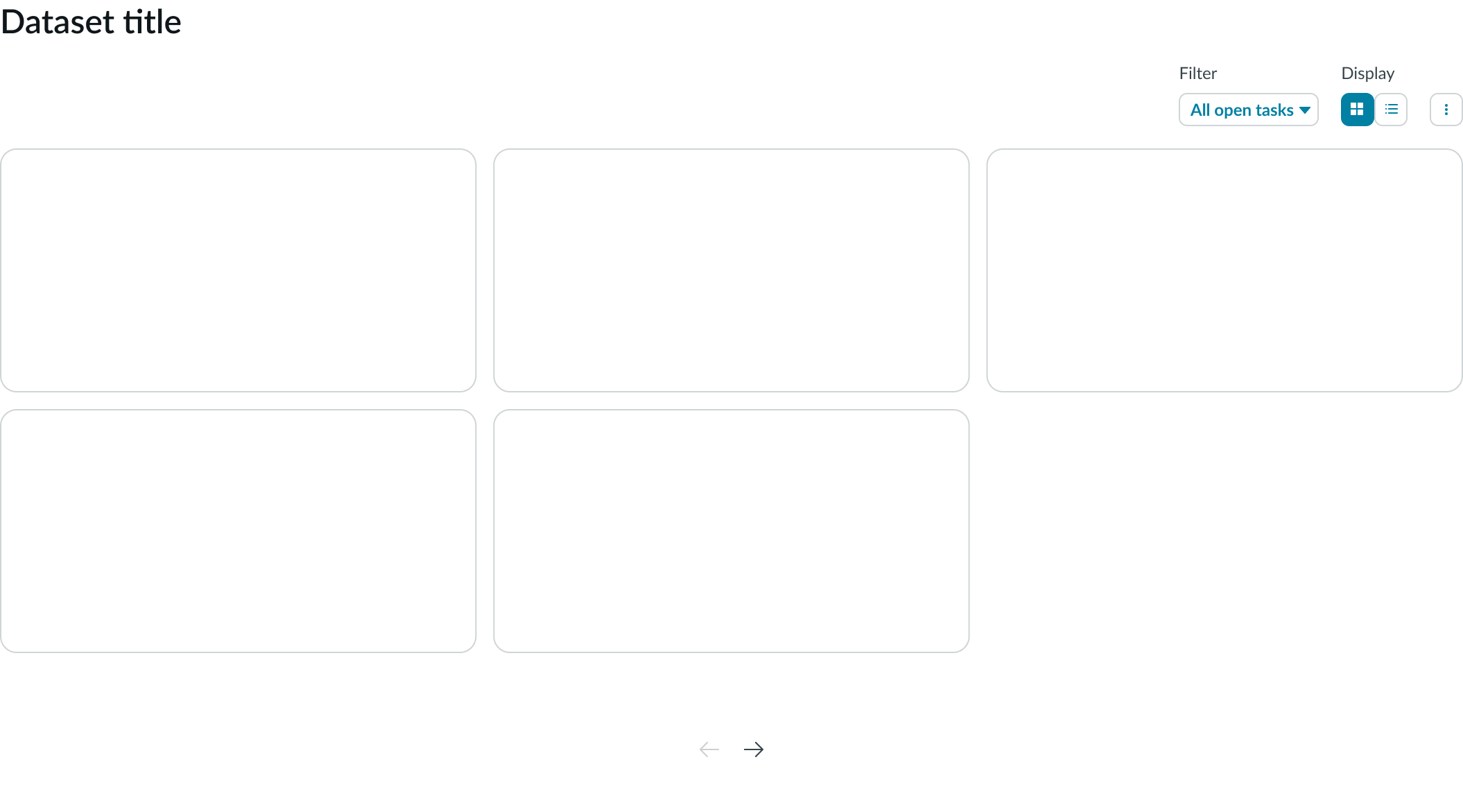 example of pagination controls at the bottom of the card view