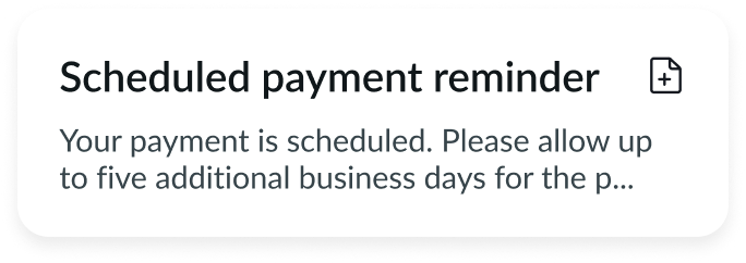 Example of how a title and content longer than 2 lines in a quick message card truncate with ellipses
