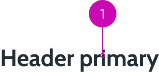 Anatomy displaying the Primary header variant.