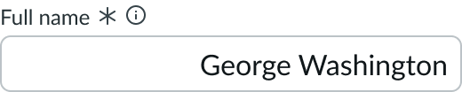 Input field text alignment right.