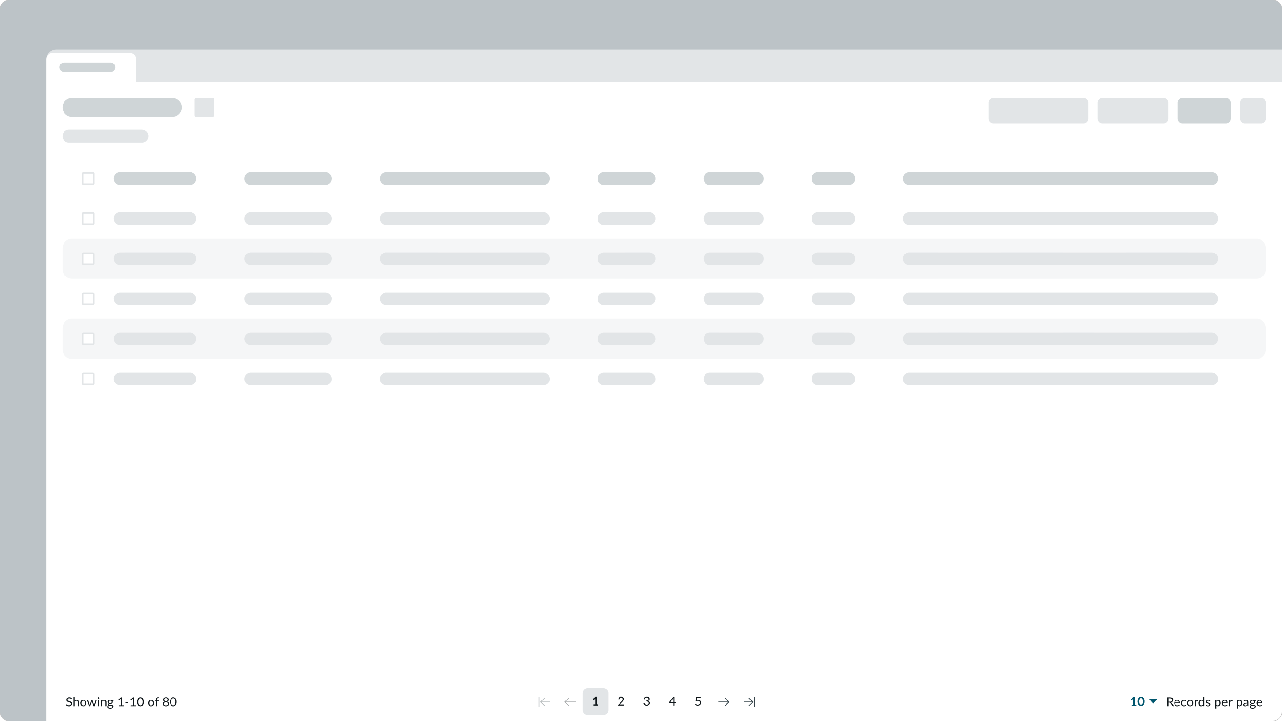 detailed list with a full pagination control