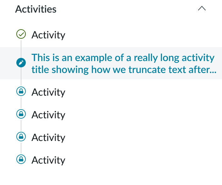 activities picker showing an activity with a name running onto 2 lines and truncated with an elipsis at the end