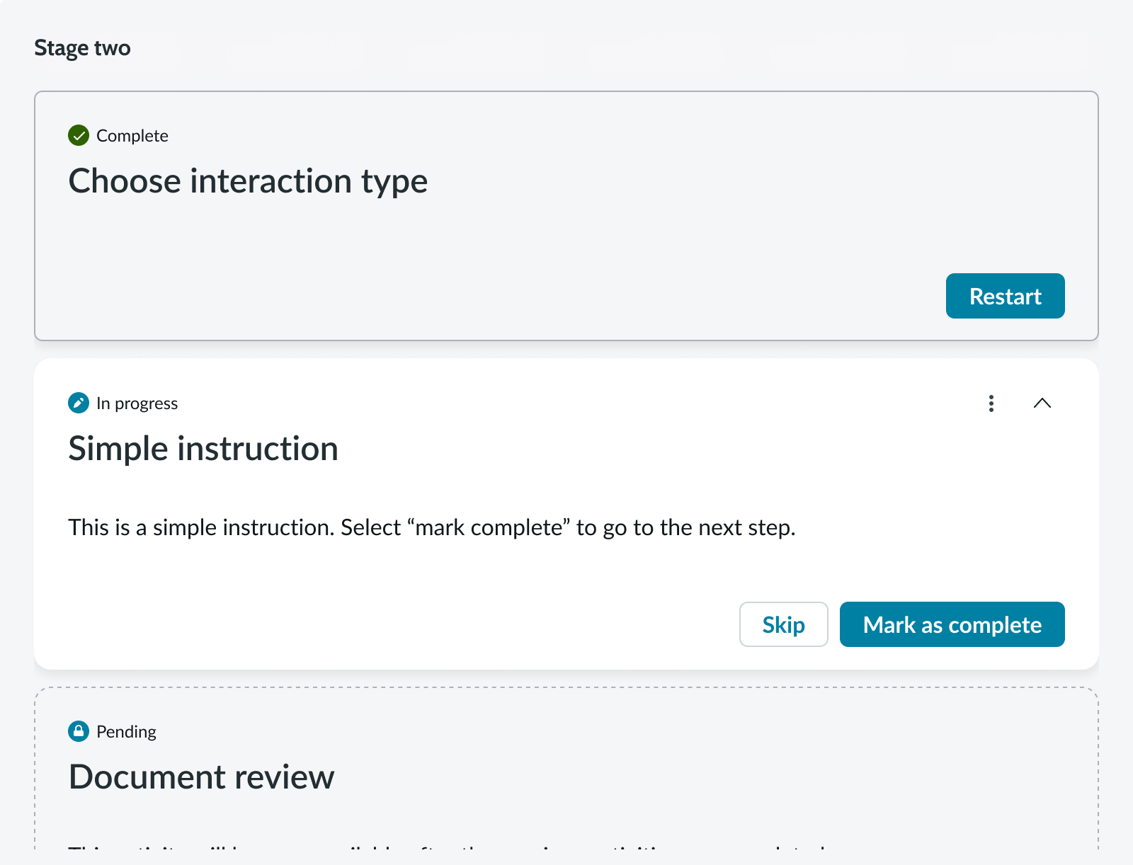 Activity viewer in stacked view default mode