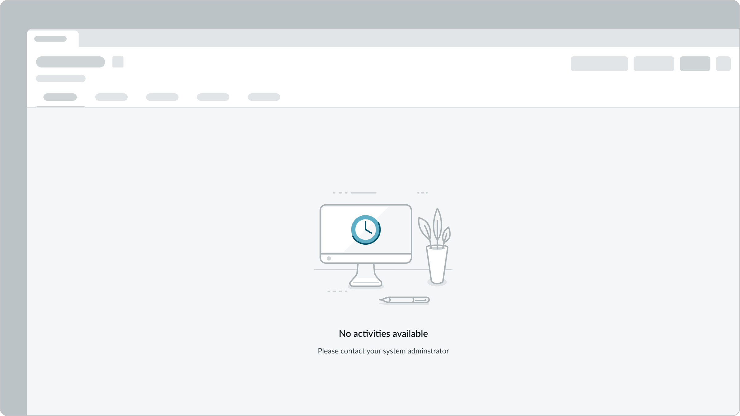 no activities available empty state message