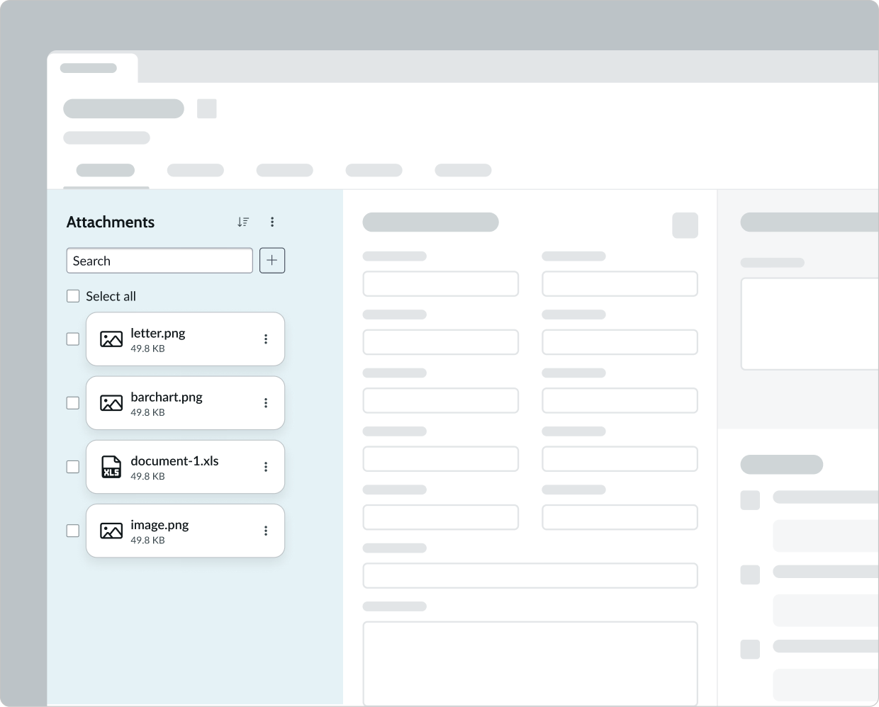 full-size attachment component in card view