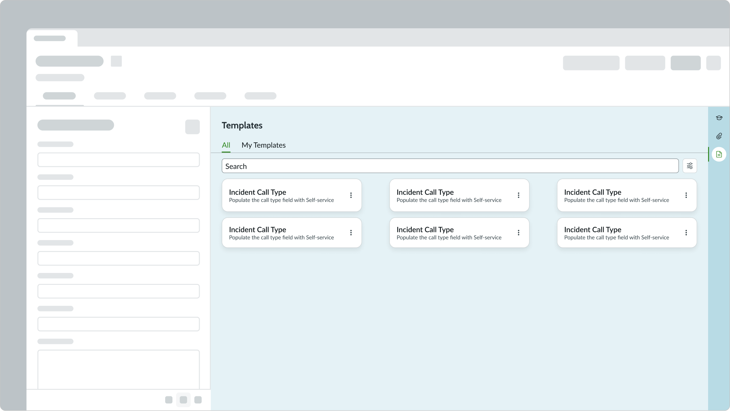 template responsive behavior