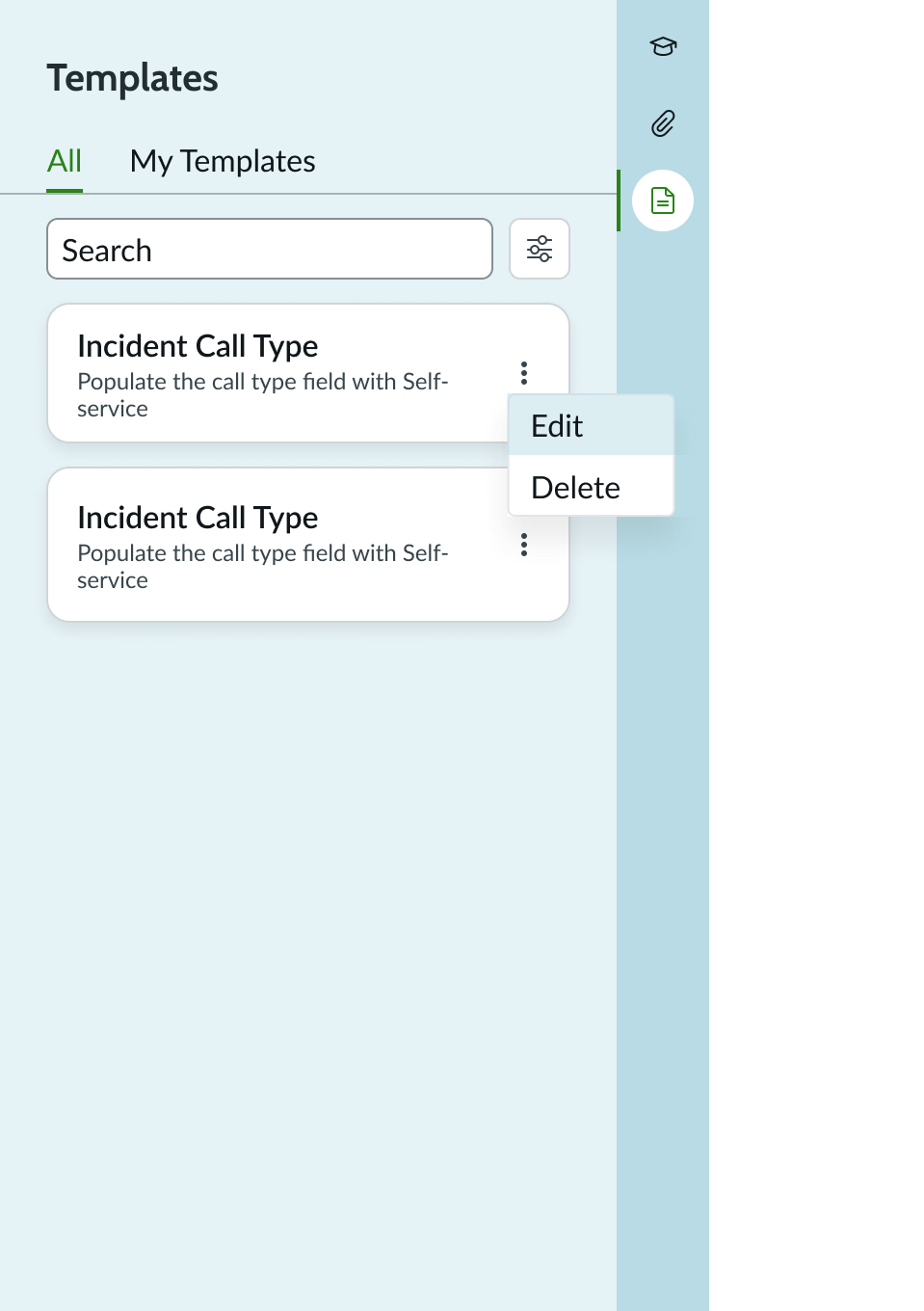 template tile menu
