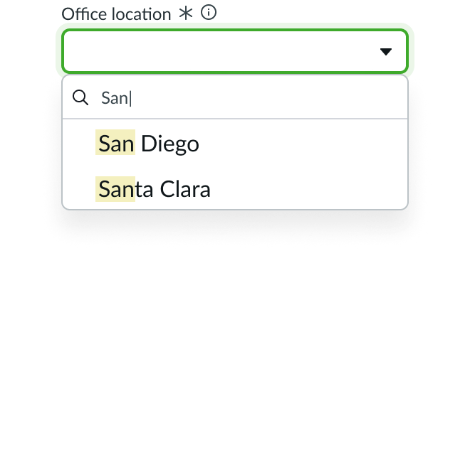 select search is used to help narrow down options