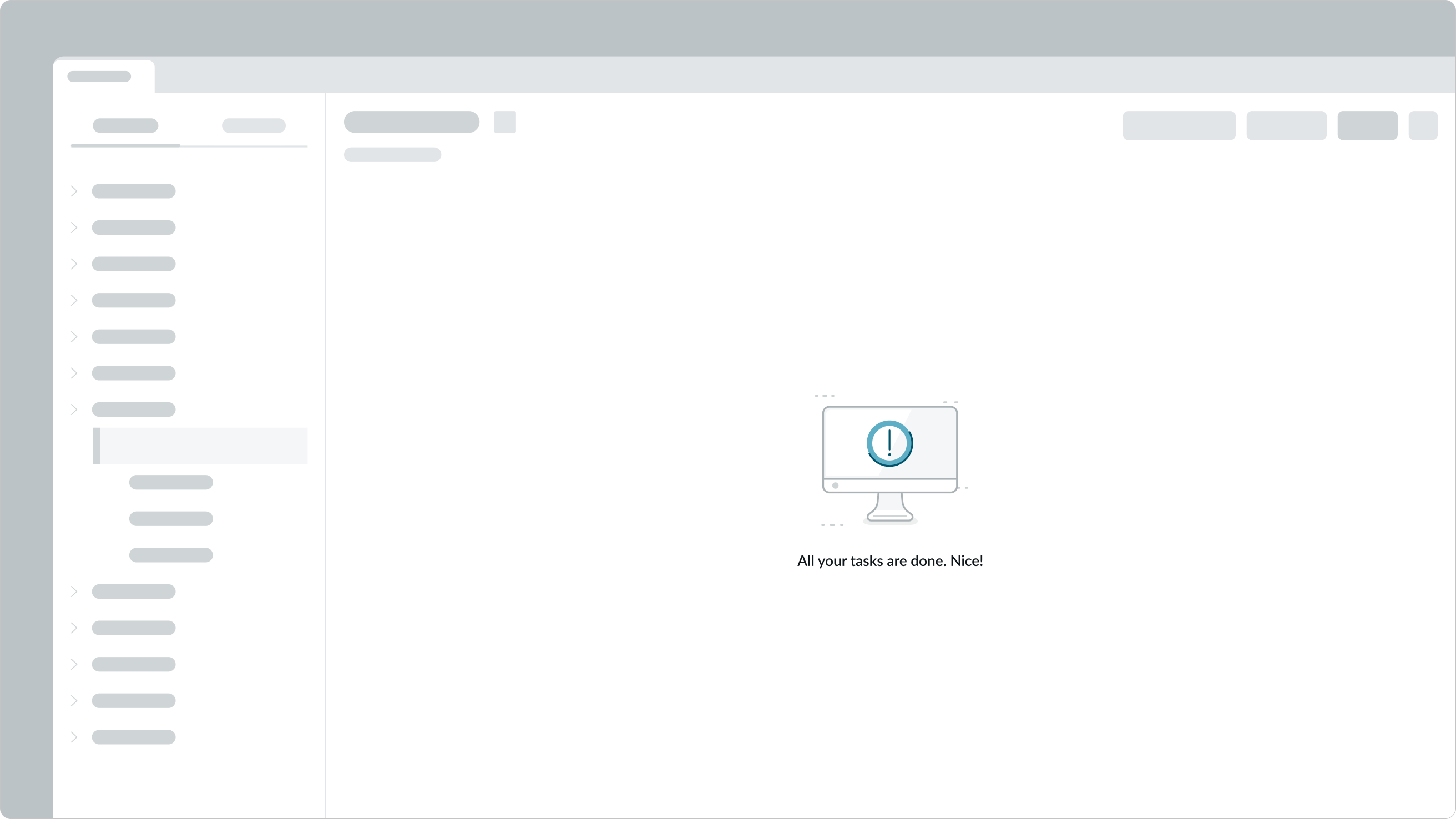 service interruption message for empty state