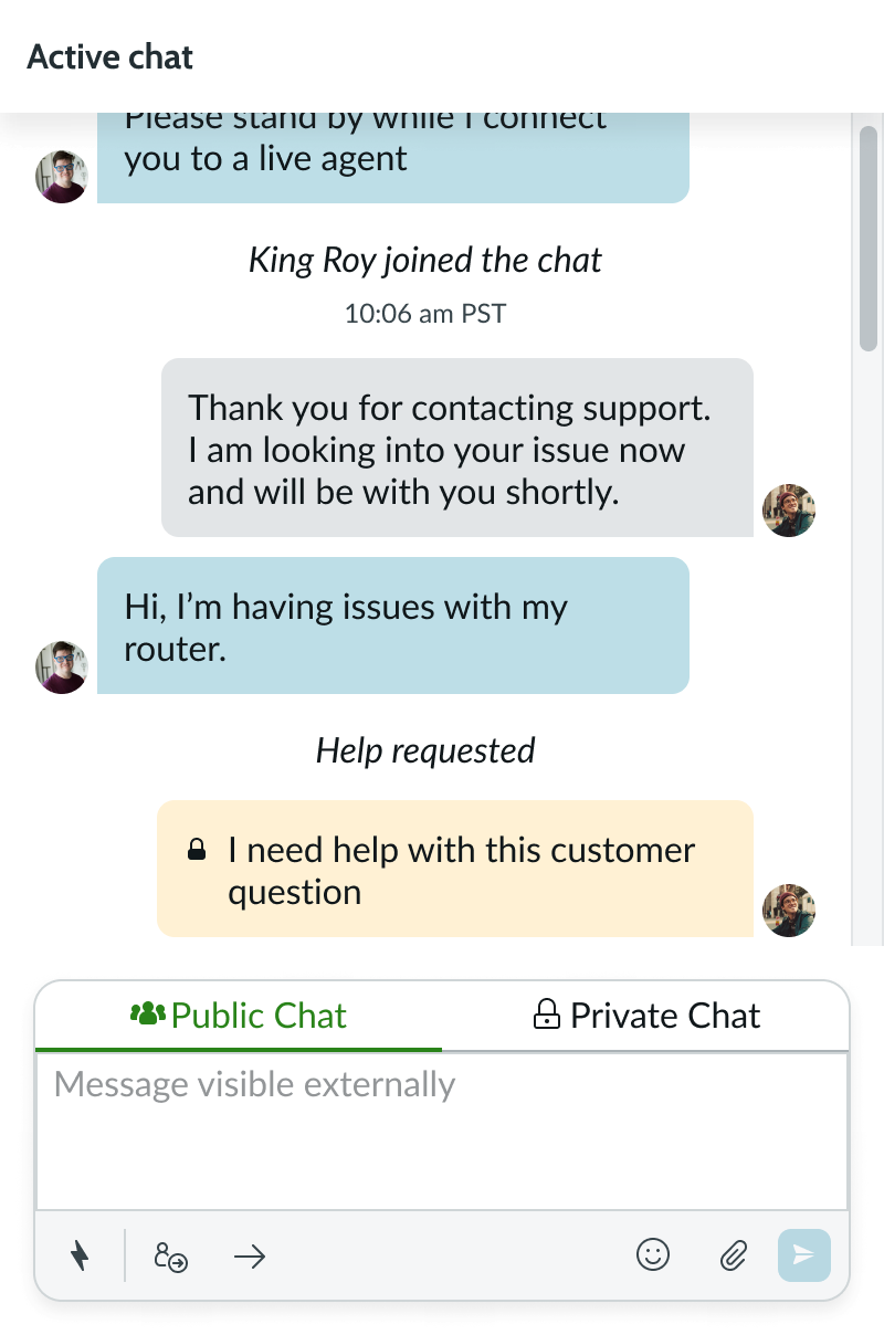 agent chat with vertical scrollbar