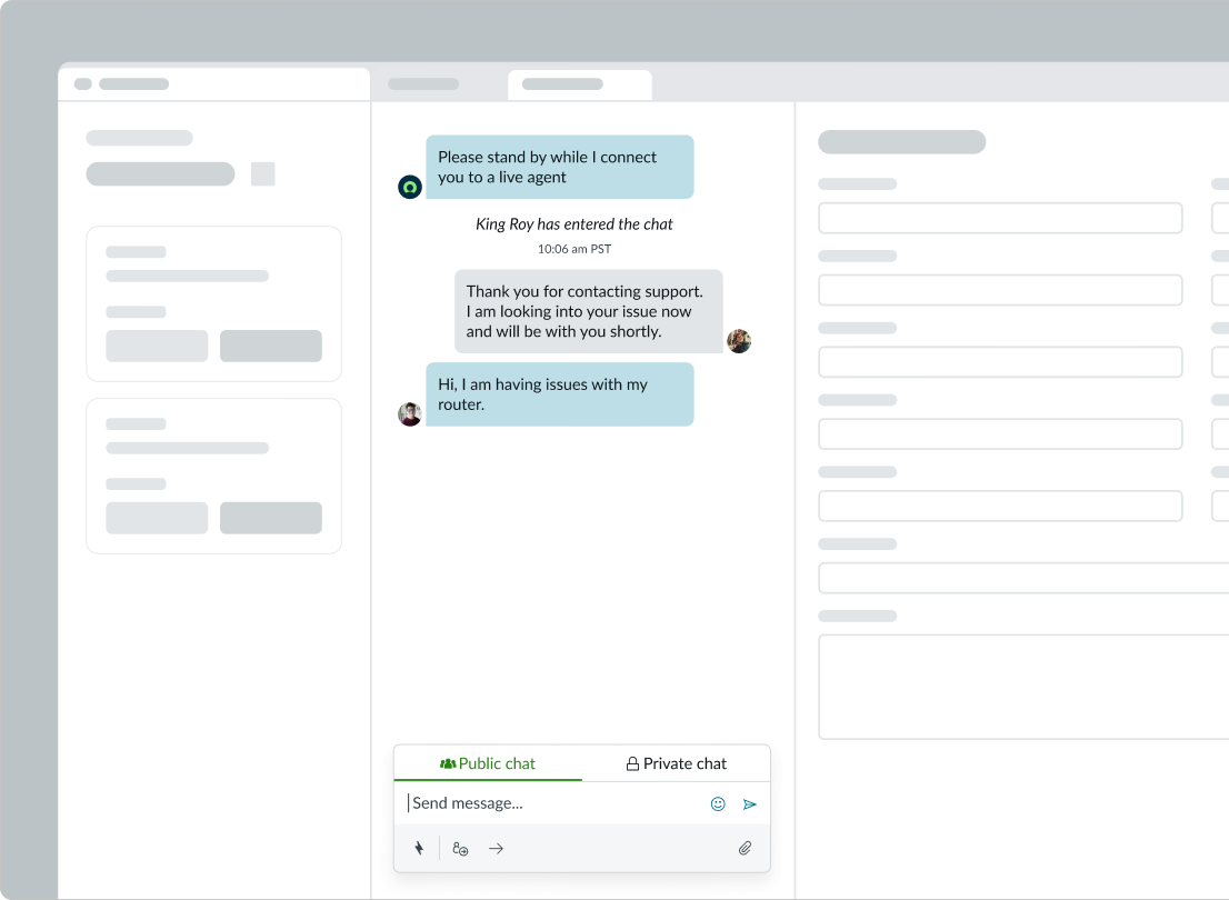 agent chat proper display