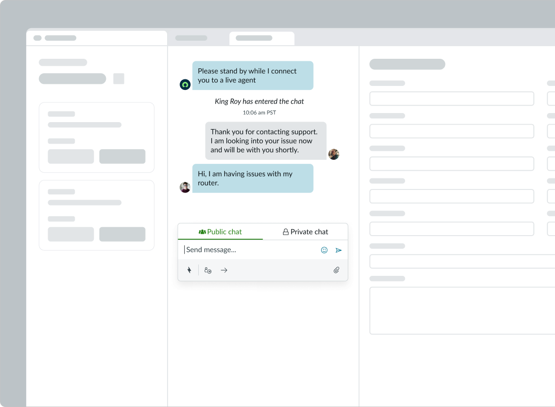 agent chat improper display