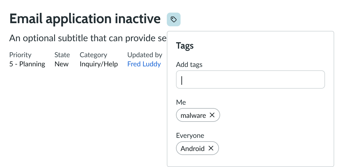 record tag positioning in header