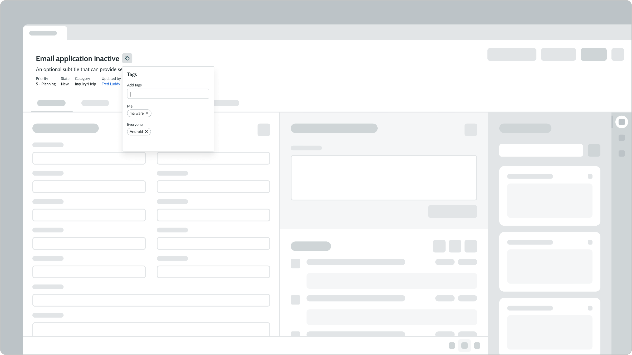 record tags component responsive layout