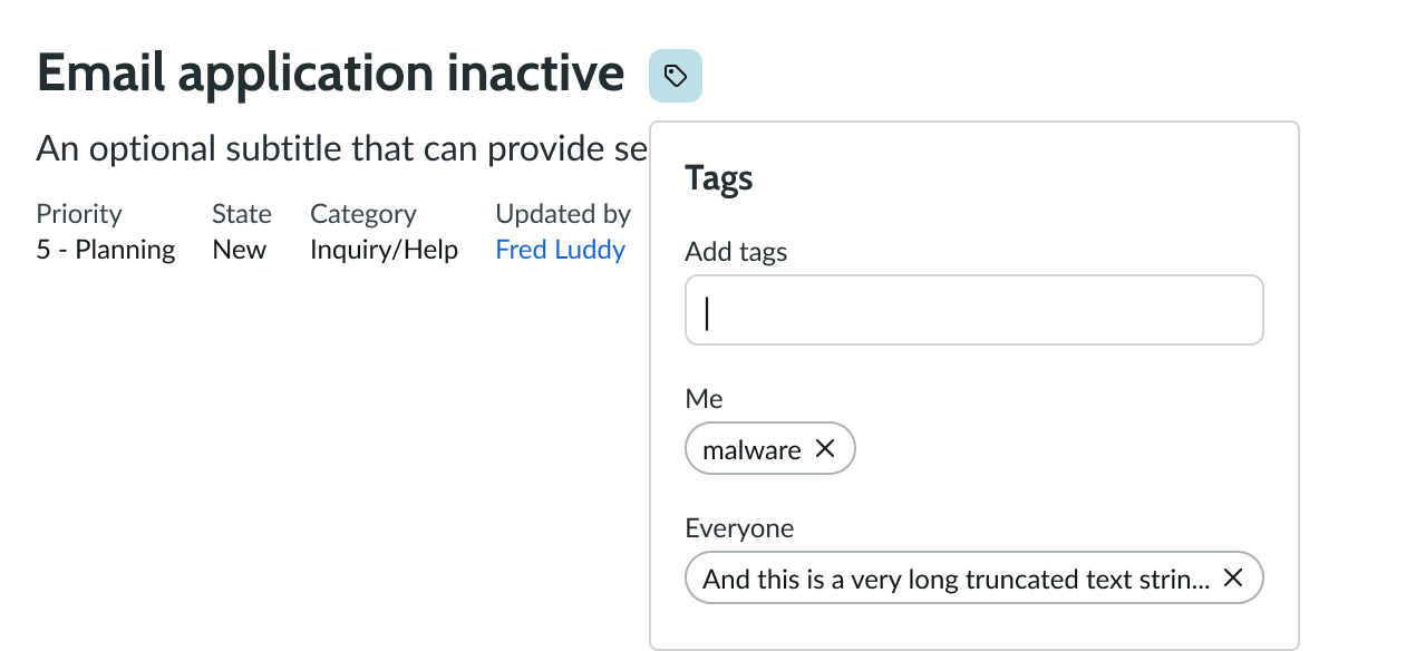 record tags component popover text truncation