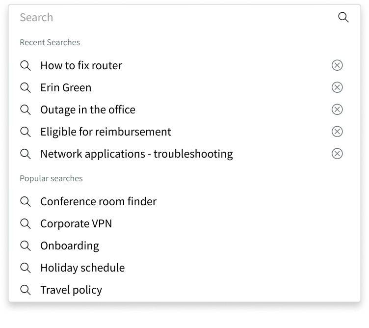 proper number of search sections in a flyout