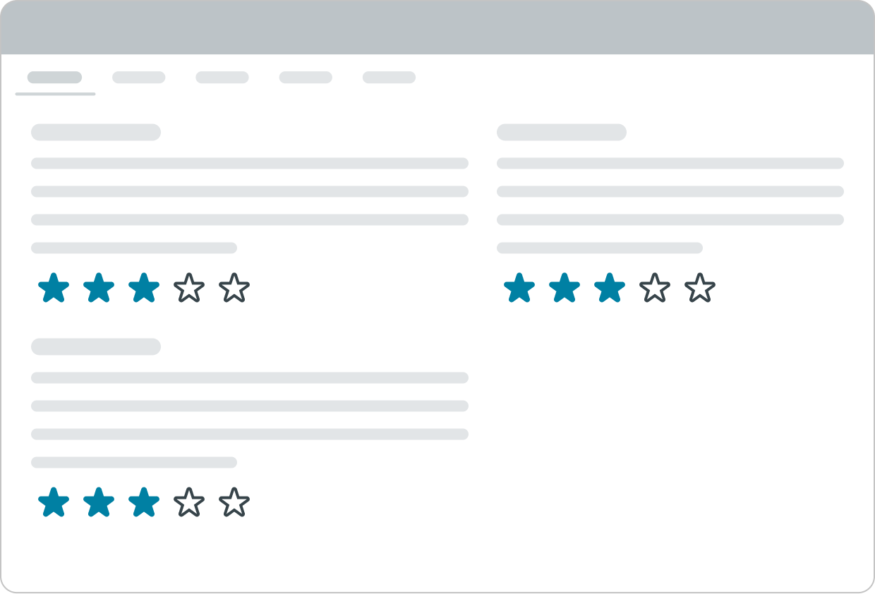multiple components with star rating
