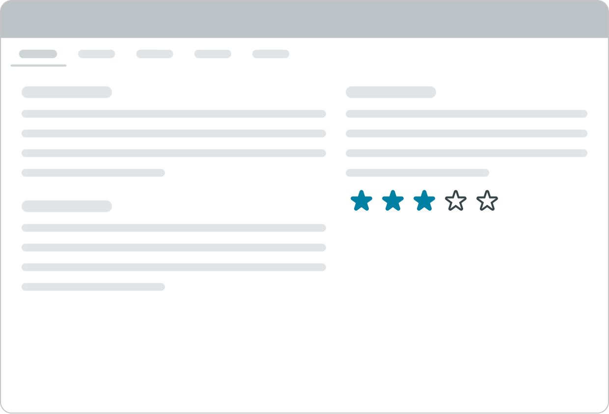 single component with star rating