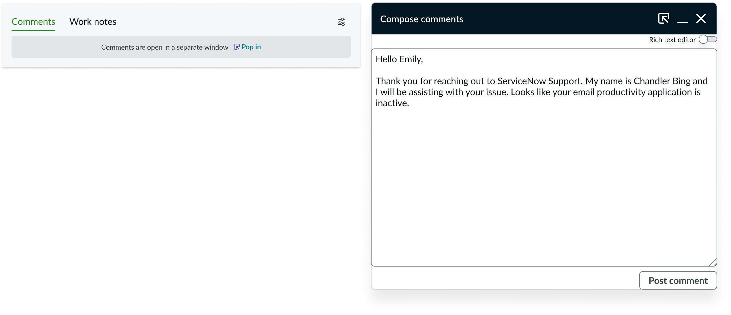 Using modeless dialog