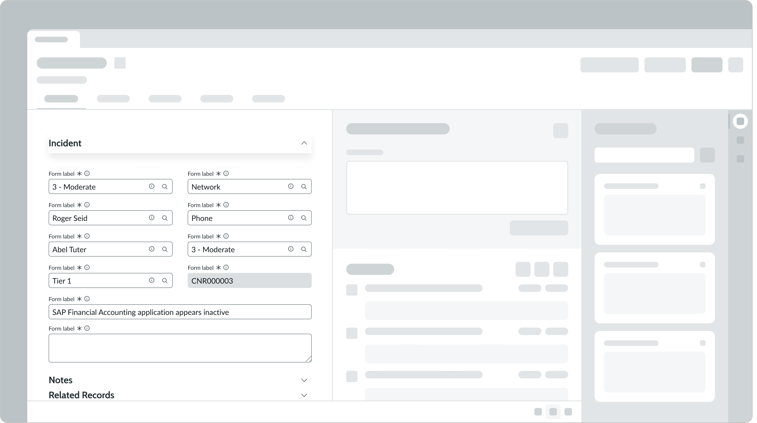 The section header sticks to the top of the form as the user scrolls a longer form