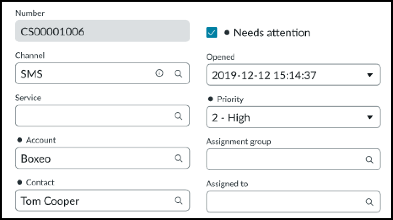 Portion of a form with a black dot to the left of the fields that have recently been updated by the user