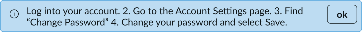 alert update password dont