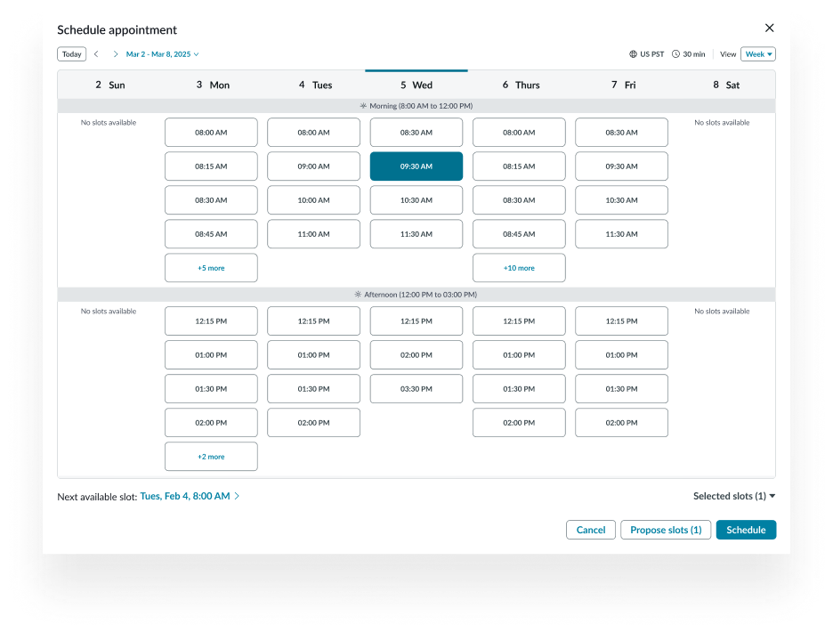 week view too crowded with many appointment slots