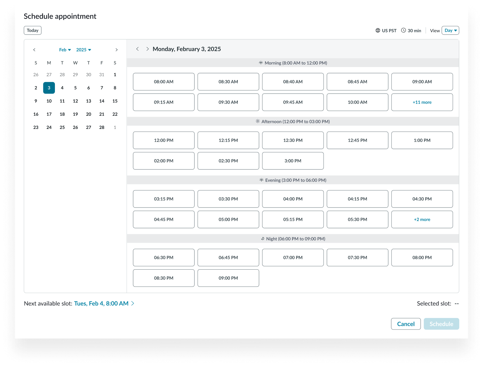 appointment calendar day view