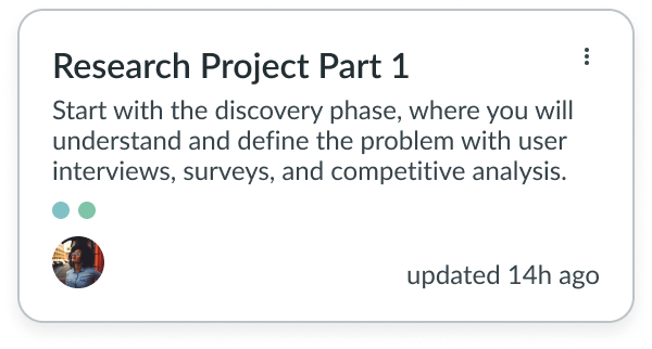 small avatar in bottom corner of card