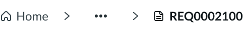 breadcrumbs with home icon and either a directional icon or separator and page link