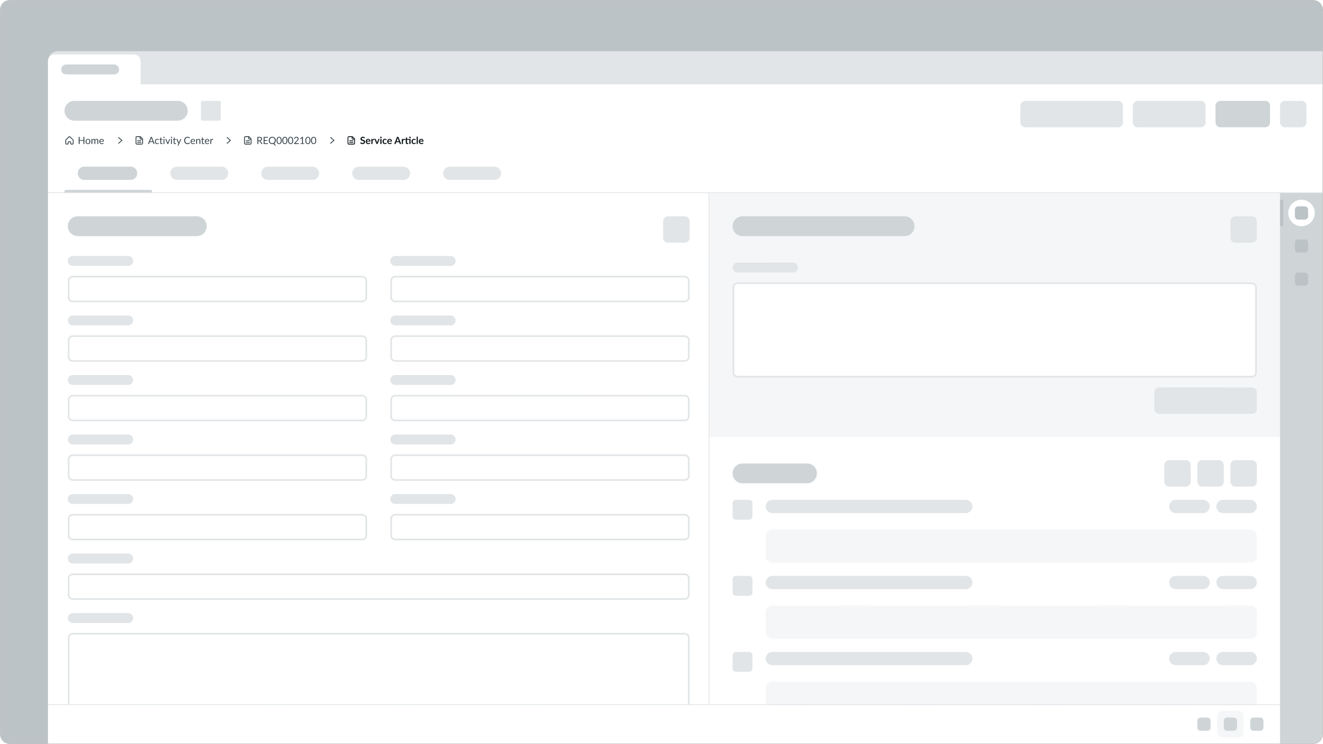 breadcrumb at the top of the page and below global navigation