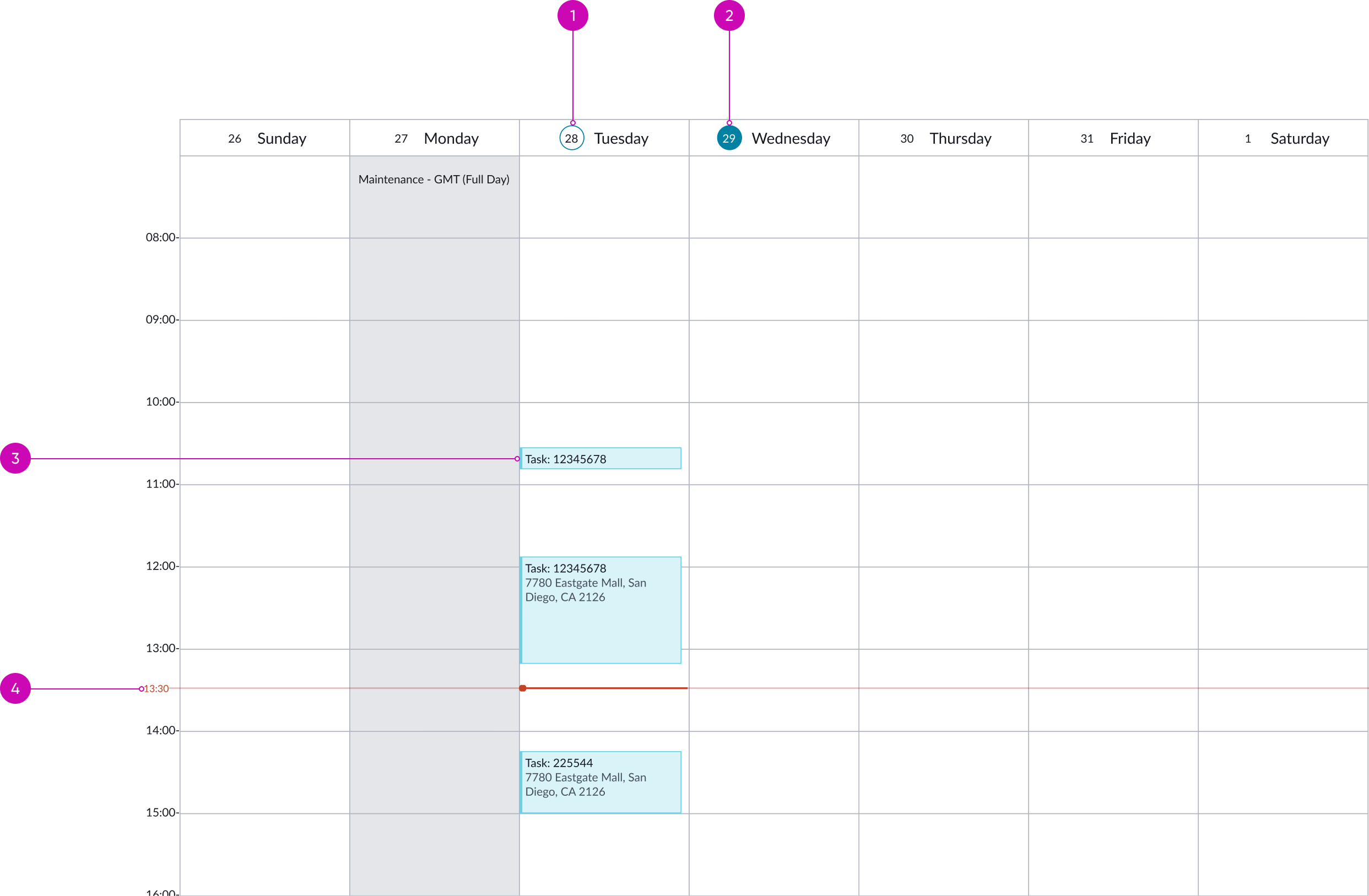 anatomy of the calendar grid