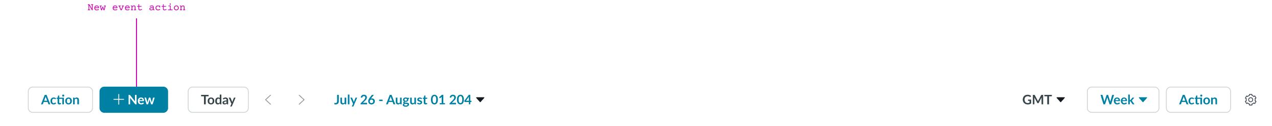 new button of the calendar