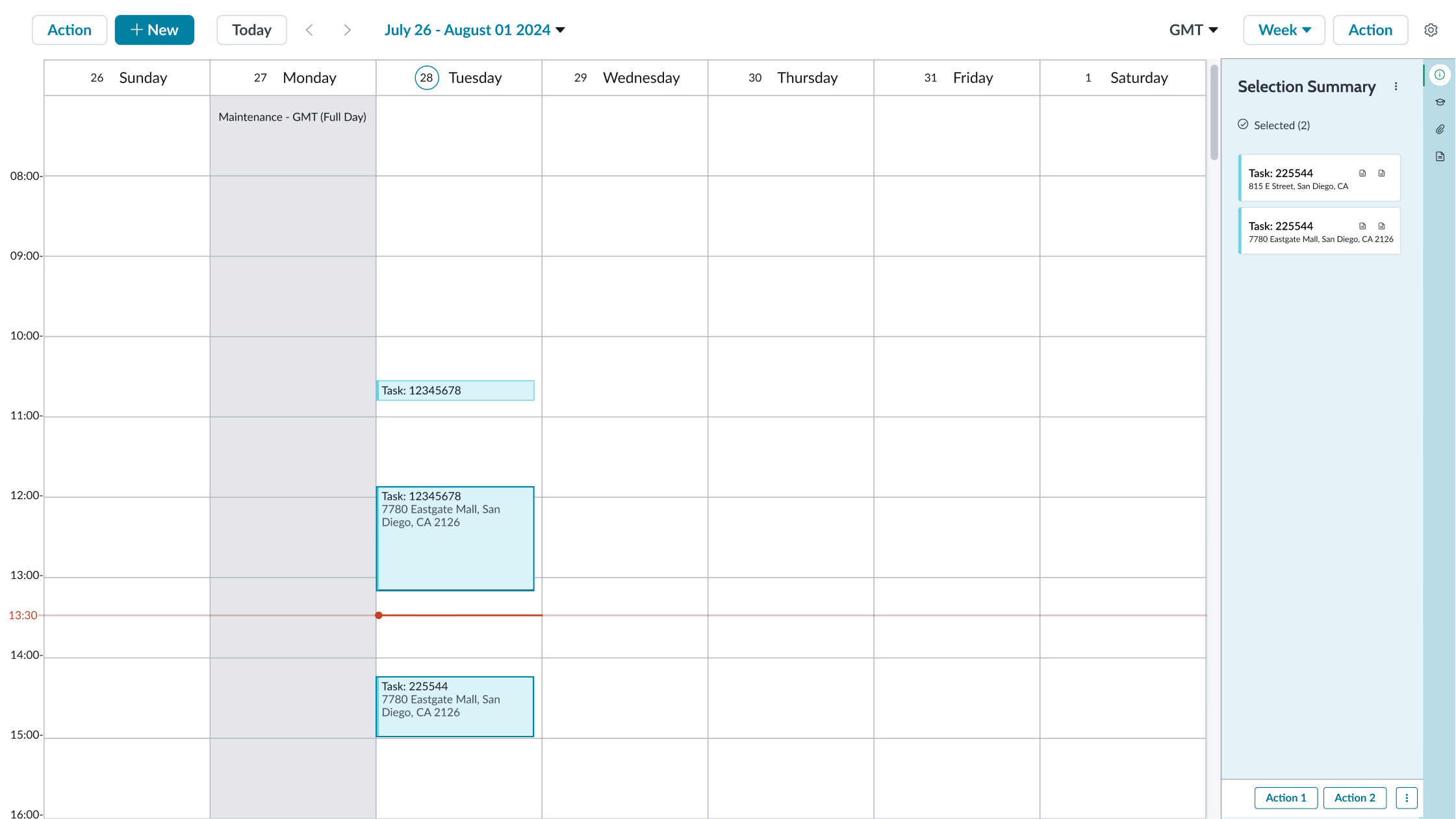 contents of event popover