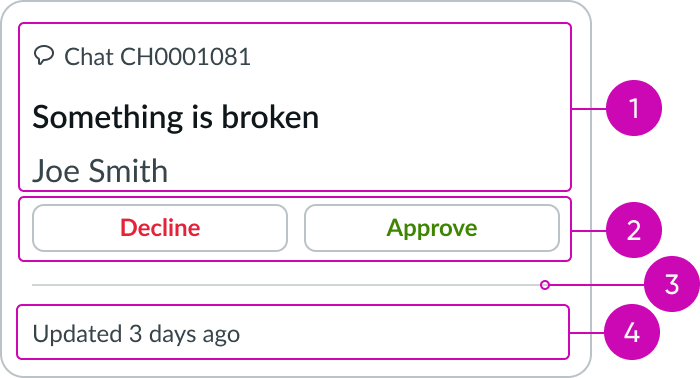 card component using label-value pairs to show info in the content area
