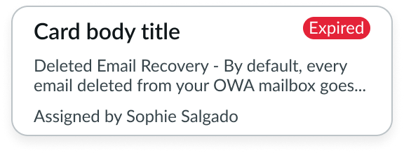 card component with red sidebar and matching red highlighted value in top right